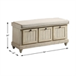 Pemberly Row Lift-Top Storage Bench with Cushioned Seat in Antique White