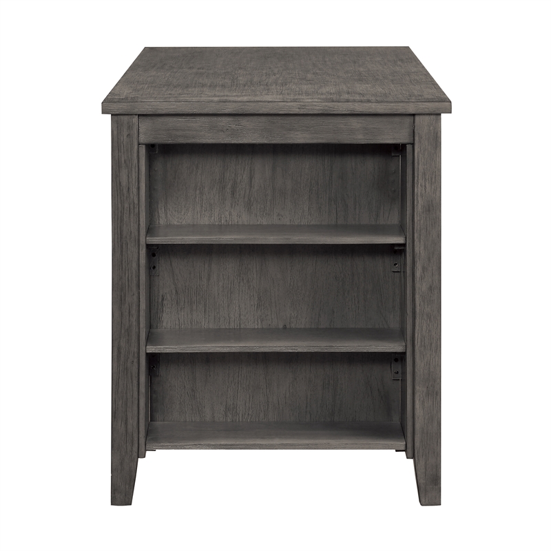 Pemberly Row 5-Pc Counter Height Dining Set with Built-In Shelves in Gray