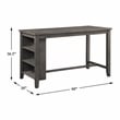 Pemberly Row 5-Pc Counter Height Dining Set with Built-In Shelves in Gray
