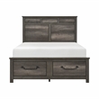 Pemberly Row California King Platform Bed with Footboard Storage Drawers in Gray
