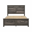 Pemberly Row California King Platform Bed with Footboard Storage Drawers in Gray