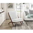 Pemberly Row Scandinavian-Inspired Chenille Accent Chair with Wood Frame - Beige