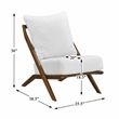 Pemberly Row Scandinavian-Inspired Chenille Accent Chair with Wood Frame - Beige