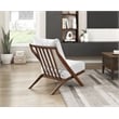 Pemberly Row Scandinavian-Inspired Chenille Accent Chair with Wood Frame - Beige