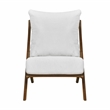 Pemberly Row Scandinavian-Inspired Chenille Accent Chair with Wood Frame - Beige