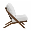 Pemberly Row Scandinavian-Inspired Chenille Accent Chair with Wood Frame - Beige