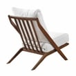 Pemberly Row Scandinavian-Inspired Chenille Accent Chair with Wood Frame - Beige
