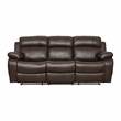 Pemberly Row Faux Leather 2-Piece Reclining Sofa Set with Cup Holders in Brown