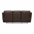 Pemberly Row Faux Leather 2-Piece Reclining Sofa Set with Cup Holders in Brown