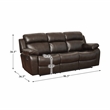 Pemberly Row Faux Leather 2-Piece Reclining Sofa Set with Cup Holders in Brown
