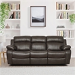 Pemberly Row Faux Leather 2-Piece Reclining Sofa Set with Cup Holders in Brown