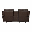 Pemberly Row Faux Leather 2-Piece Reclining Sofa Set with Cup Holders in Brown