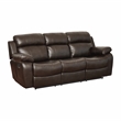 Pemberly Row Faux Leather 2-Piece Reclining Sofa Set with Cup Holders in Brown