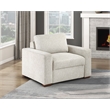 Pemberly Row Microfiber Accent Chair with Pocket Coil Cushions in Beige