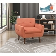 Pemberly Row Tufted Velvet Accent Chair with Welting Detail in Orange
