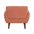 Pemberly Row Tufted Velvet Accent Chair with Welting Detail in Orange