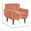 Pemberly Row Tufted Velvet Accent Chair with Welting Detail in Orange