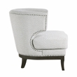 Pemberly Row Boucle Barrel Back Accent Chair with Nailhead Trim in Gray