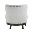 Pemberly Row Boucle Barrel Back Accent Chair with Nailhead Trim in Gray