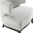 Pemberly Row Boucle Barrel Back Accent Chair with Nailhead Trim in Gray