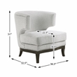 Pemberly Row Boucle Barrel Back Accent Chair with Nailhead Trim in Gray