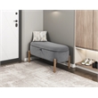 Pemberly Row Corduroy Lift-Top Storage Bench with Solid Wood Legs in Gray