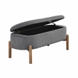 Pemberly Row Corduroy Lift-Top Storage Bench with Solid Wood Legs in Gray