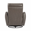 Pemberly Row Top Grain Leather Swivel Glider Recliner in Dark Brown
