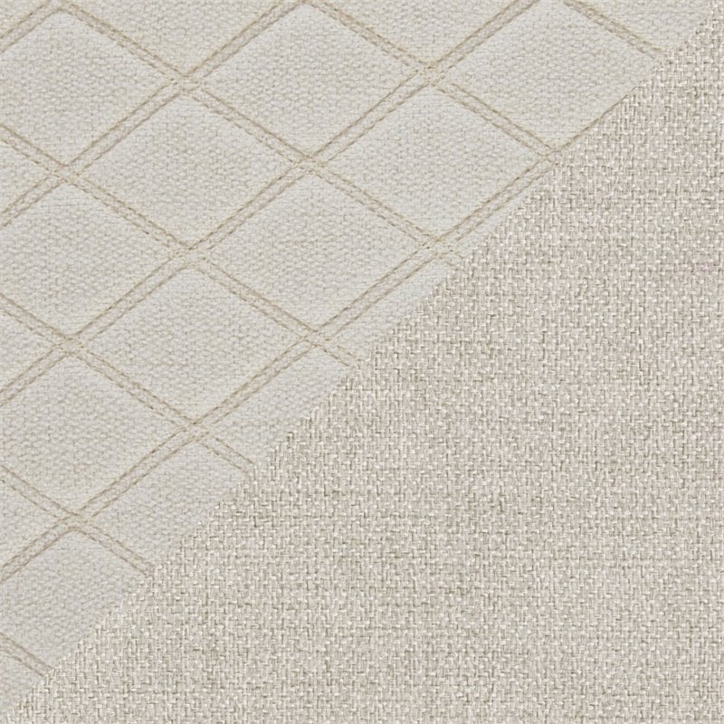 Pemberly Row Diamond-Stitched Nailhead Accent Chair with Espresso Legs in Beige