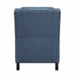 Pemberly Row Fabric Push-Back Recliner with Nailhead Trim in Blue