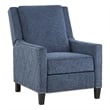 Pemberly Row Fabric Push-Back Recliner with Nailhead Trim in Blue