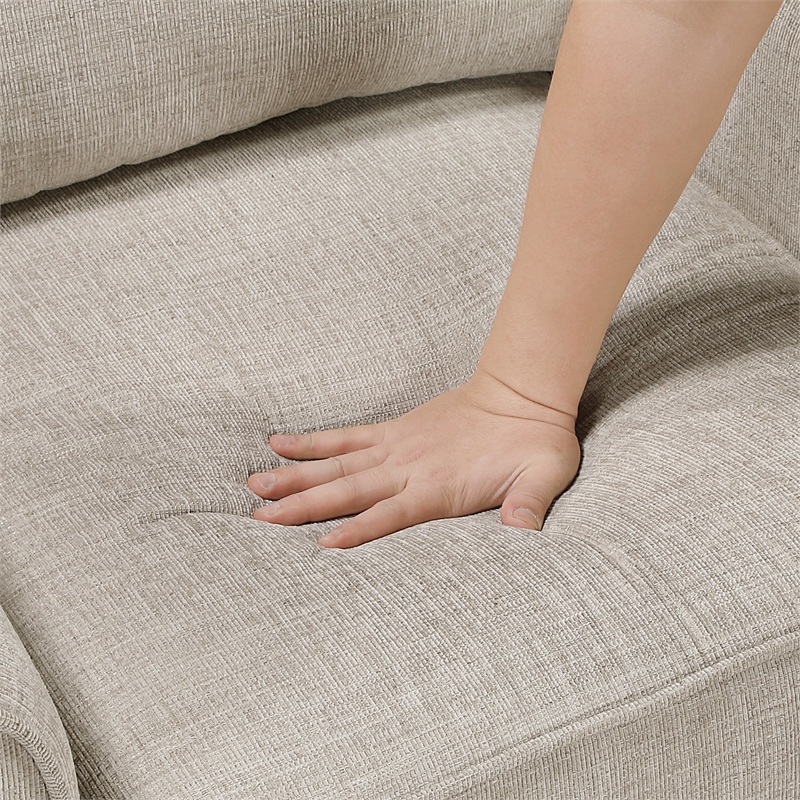 Pemberly Row Taupe Chenille 3-Piece Sofa Loveseat and Chair Set