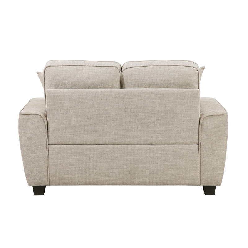 Pemberly Row Taupe Chenille 3-Piece Sofa Loveseat and Chair Set