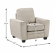 Pemberly Row Taupe Chenille 3-Piece Sofa Loveseat and Chair Set