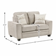 Pemberly Row Taupe Chenille 3-Piece Sofa Loveseat and Chair Set