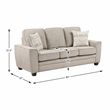Pemberly Row Taupe Chenille 3-Piece Sofa Loveseat and Chair Set