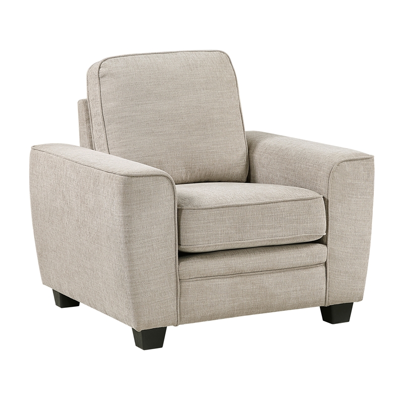 Pemberly Row Taupe Chenille 3-Piece Sofa Loveseat and Chair Set