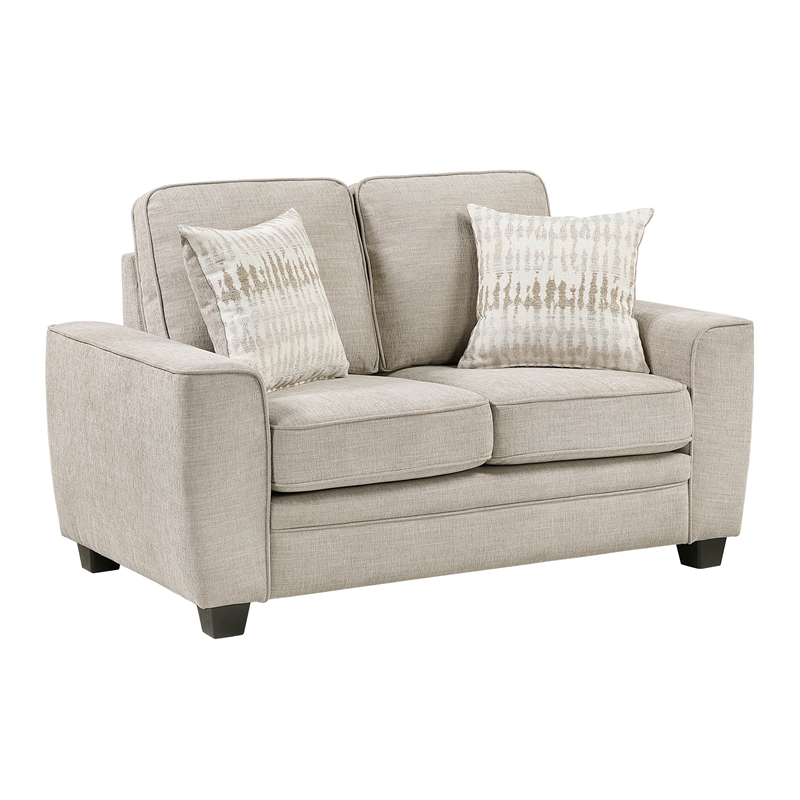 Pemberly Row Taupe Chenille 3-Piece Sofa Loveseat and Chair Set