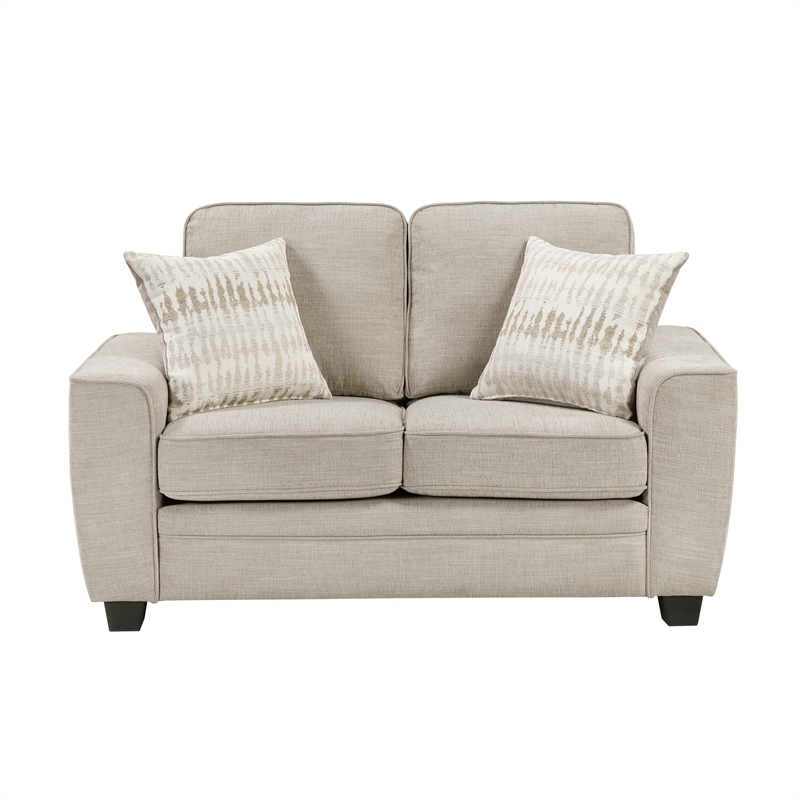 Pemberly Row Taupe Chenille 3-Piece Sofa Loveseat and Chair Set