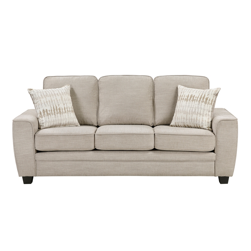 Pemberly Row Taupe Chenille 3-Piece Sofa Loveseat and Chair Set