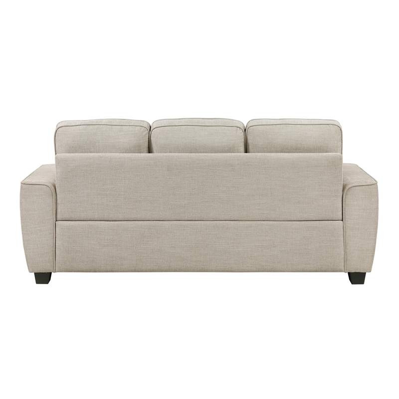 Pemberly Row Taupe Chenille 3-Piece Sofa Loveseat and Chair Set