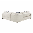 Pemberly Row Microfiber 4-Piece Sectional with Pull-out Bed and Ottoman in Beige