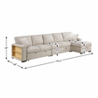 Pemberly Row Boucle Sectional with Right Chaise and Pull-out Bed in Beige