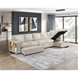 Pemberly Row Boucle Sectional with Right Chaise and Pull-out Bed in Beige