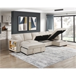 Pemberly Row Boucle Sectional with Right Chaise and Pull-out Bed in Beige