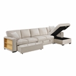 Pemberly Row Boucle Sectional with Right Chaise and Pull-out Bed in Beige