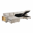 Pemberly Row Boucle Sectional with Right Chaise and Pull-out Bed in Beige
