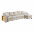 Pemberly Row Boucle Sectional with Right Chaise and Pull-out Bed in Beige