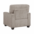 Pemberly Row Chenille Accent Chair with Reversible Cushions in Taupe