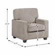 Pemberly Row Chenille Accent Chair with Reversible Cushions in Taupe